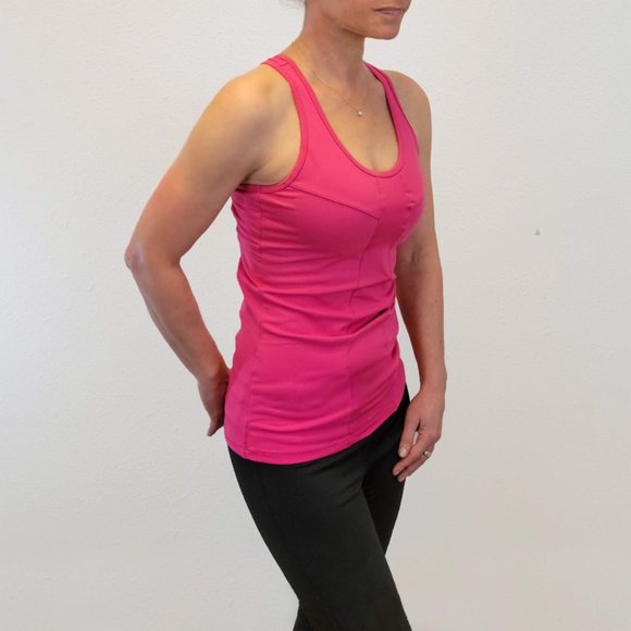 Alex + Abby Balance Tank Top with Built in Bra,  Size XS, Magenta Pink - Picture 4 of 8